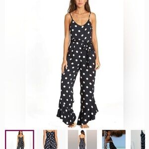 Billabong Black and White Polka Dot Jumpsuit